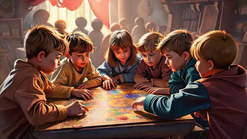 Niños reflexionan en un juego de fantasía