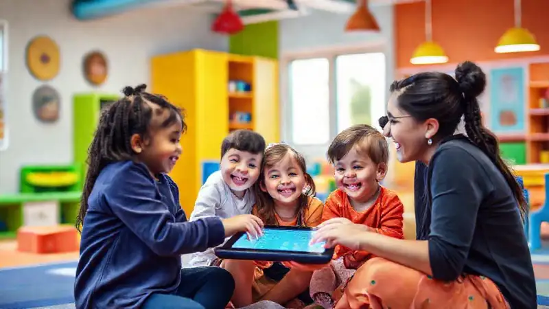Un aula colorida y alegre para niños