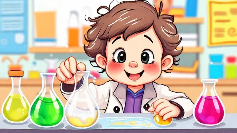 Un niño explora ciencia de forma divertida