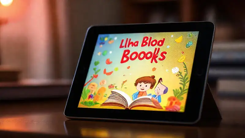 Cubre un libro digital alegre