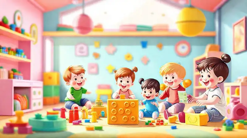Niños juegan en un espacio alegre
