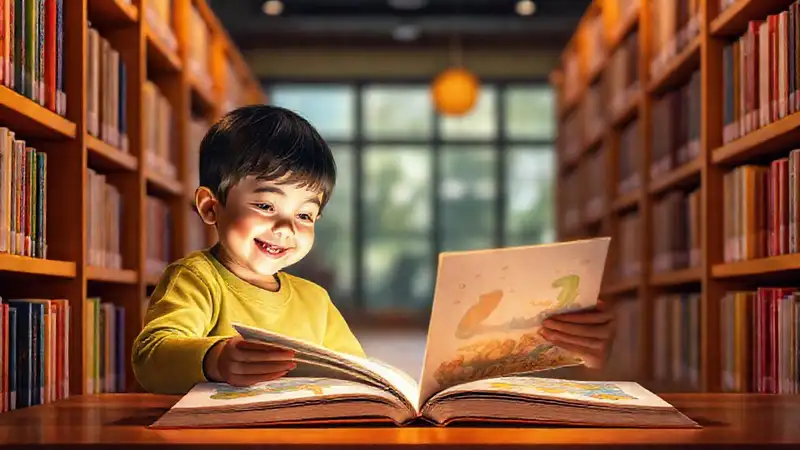 Una biblioteca digital cálida inspira crecimiento