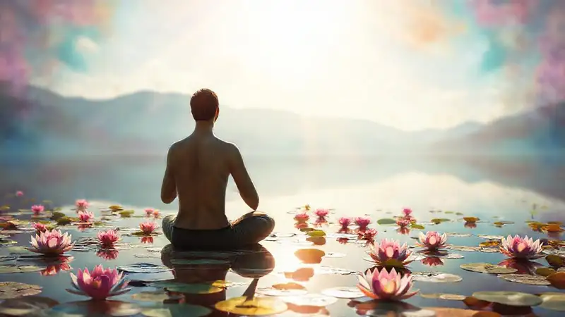 Meditación serena en un ambiente pacífico