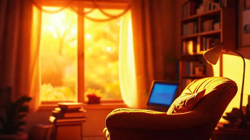 Un rincón acogedor, luz cálida y libros