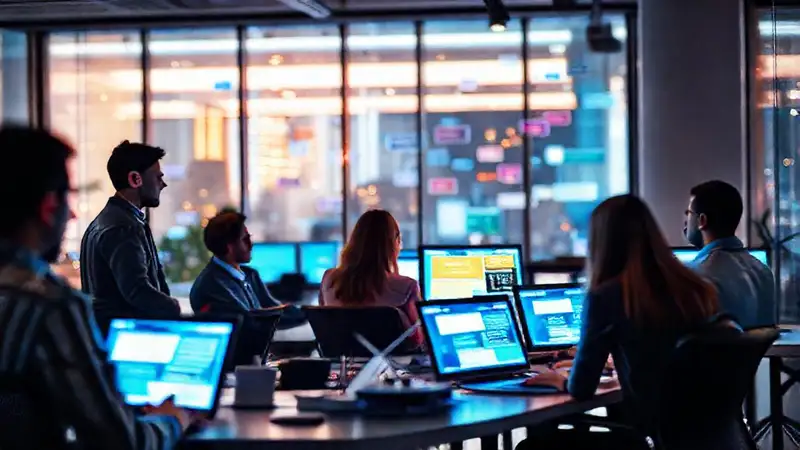 Oficina moderna: energía digital y colaboración