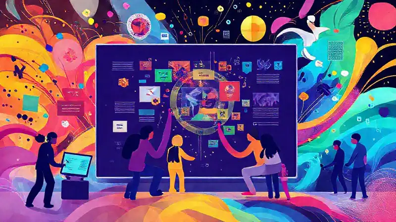 Arte digital colaborativo y vibrante