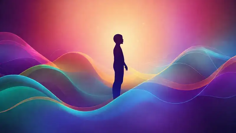 Ondas emocionales vibrantes y simbólicas fluyen