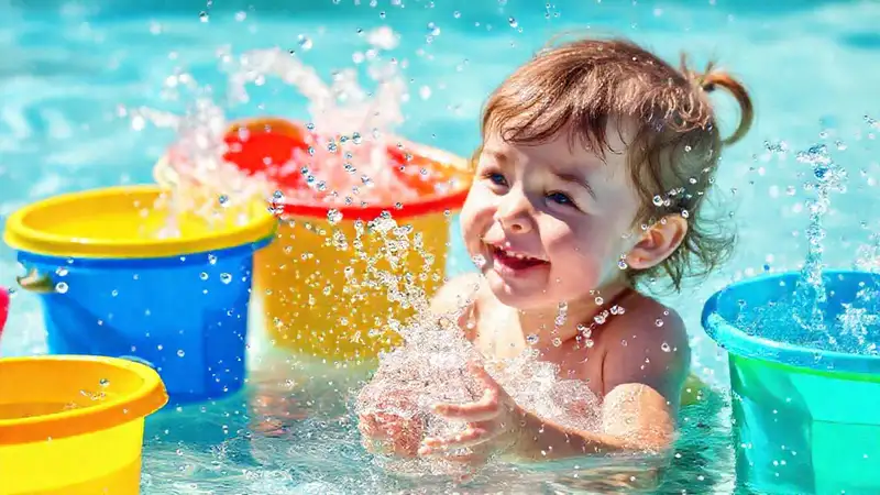 Niños experimentan agua burbujeante con alegría