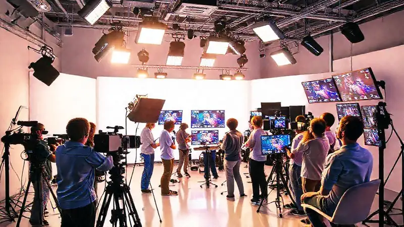 Equipo creativo filma y edita de forma moderna