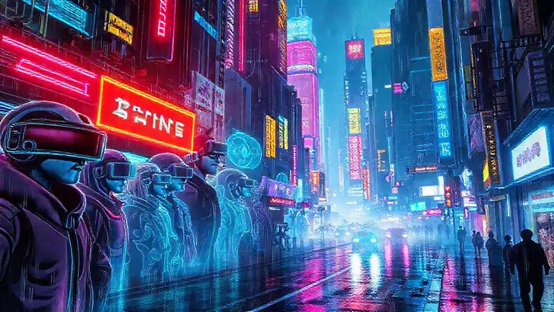 Ciudad cyberpunk digital