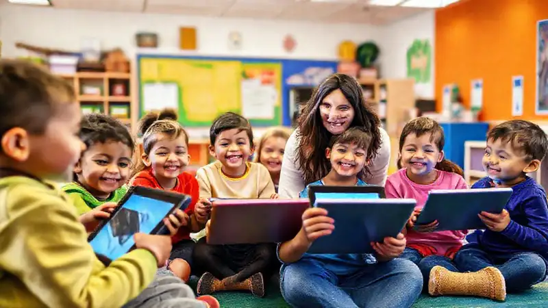 Aula moderna: aprendizaje digital y alegre