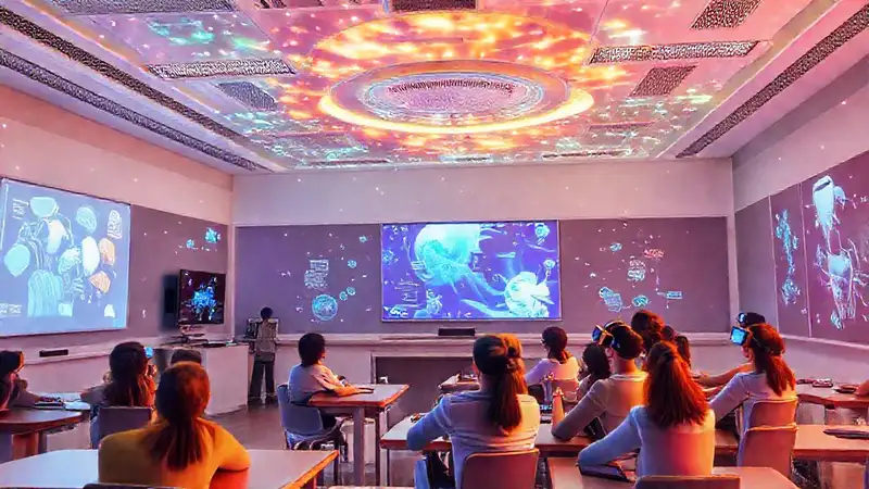 Aula futurista: tecnología y aprendizaje vibrante