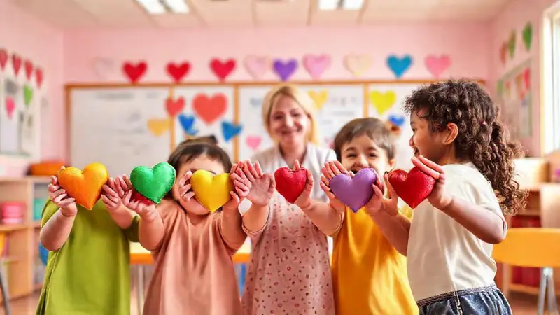 Niños felices conectan en un ambiente cálido