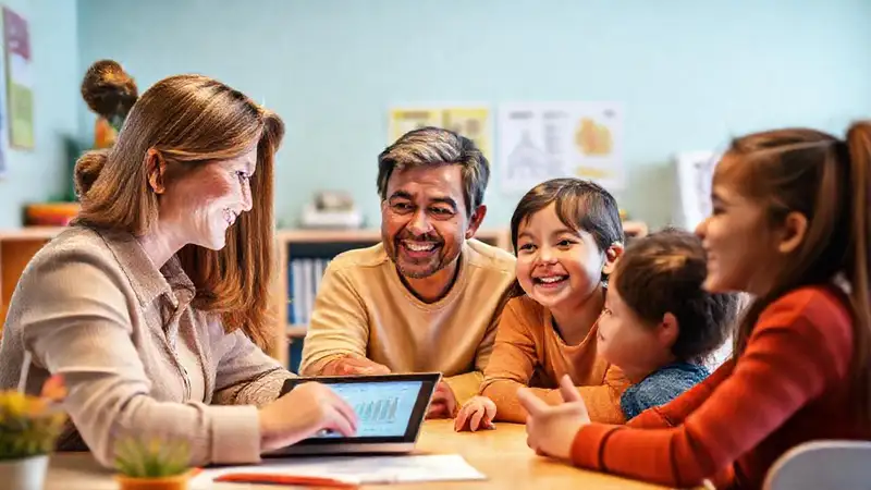 Enseña online, padres felices, aprendizaje vibrante
