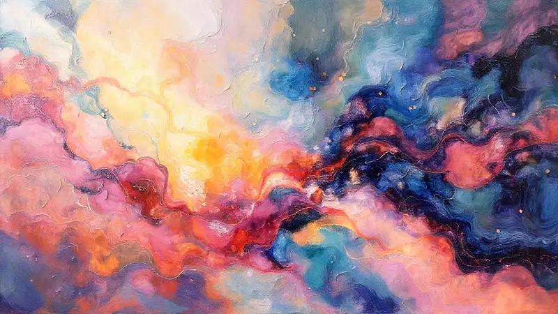 Pintura abstracta evoca introspección y luz