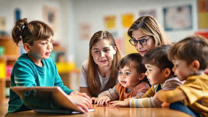 Niños aprenden online
