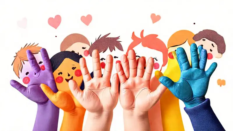 Manos coloridas transmiten emociones en cuento