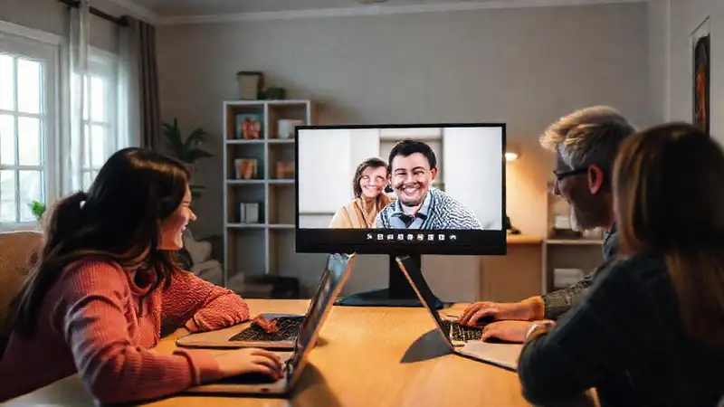 Padres y niños se conectan virtualmente