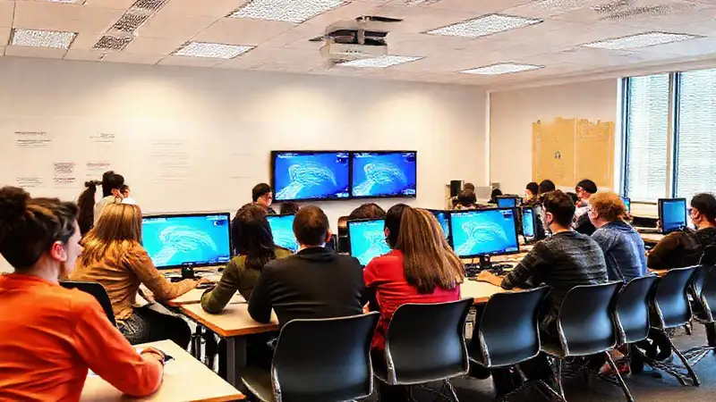 Aula moderna: conexión