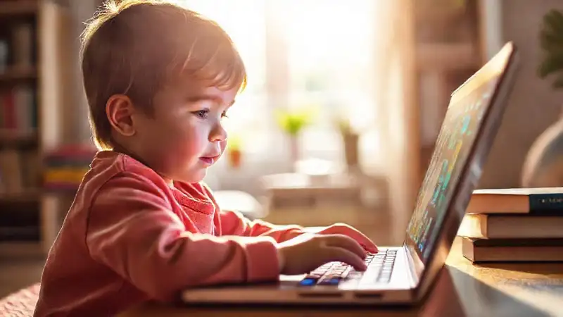 Un niño aprende online con esperanza