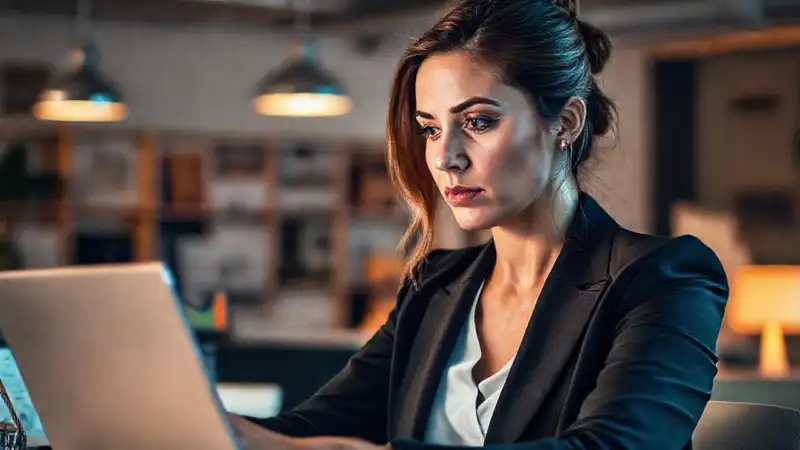 Analista profesional evalúa datos estratégicos
