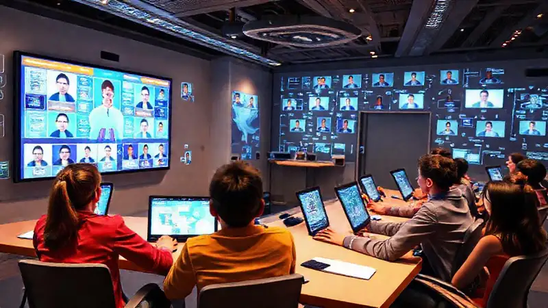 Clase virtual moderna y atractiva emerge