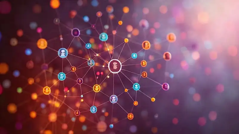 Redes empáticas digitales vibrantes y conectadas