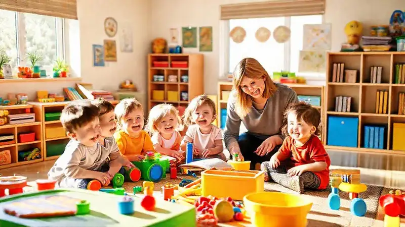 Un aula infantil alegre y colorida