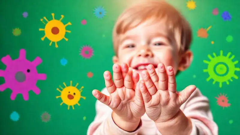 Manos limpias, niños felices, salud infantil