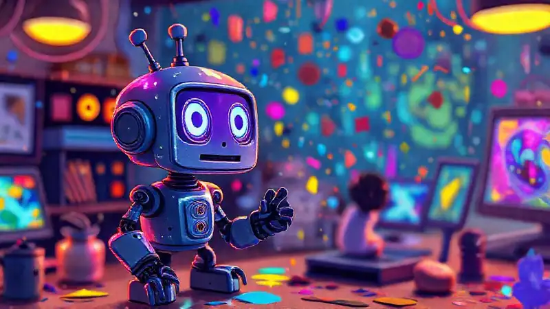 Robots animados crean colaboración digital alegre