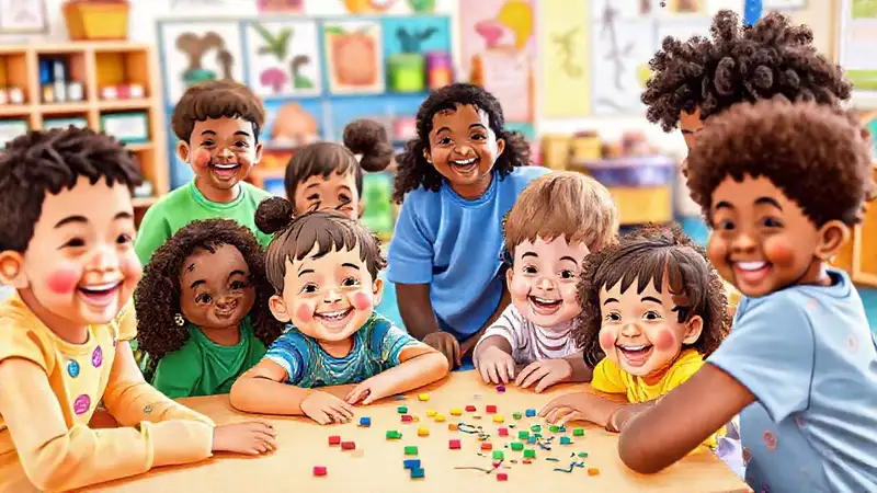 Niños diversos aprenden con alegría