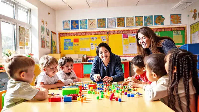 Un aula vibrante y alegre aprendía