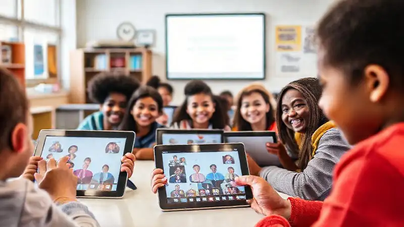Clase virtual inclusiva y colorida ilumina el futuro