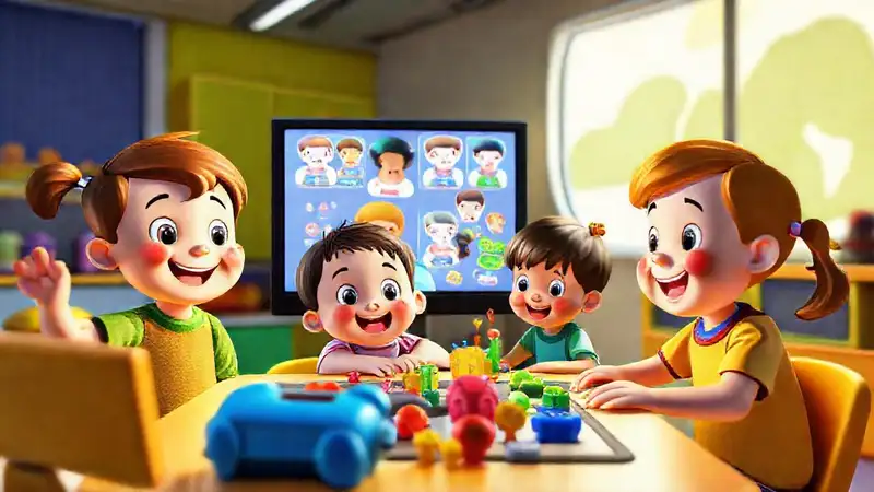 Niños aprenden felices en pantalla