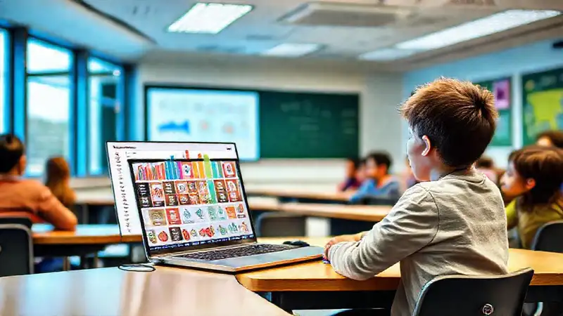 Aula moderna compara aprendizaje digital y tradicional
