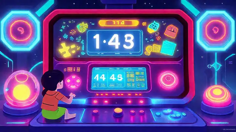 Consola futurista ilumina juegos educativos coloridos