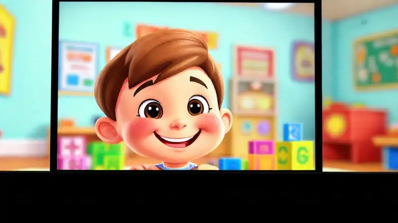 Un niño aprende feliz en aula
