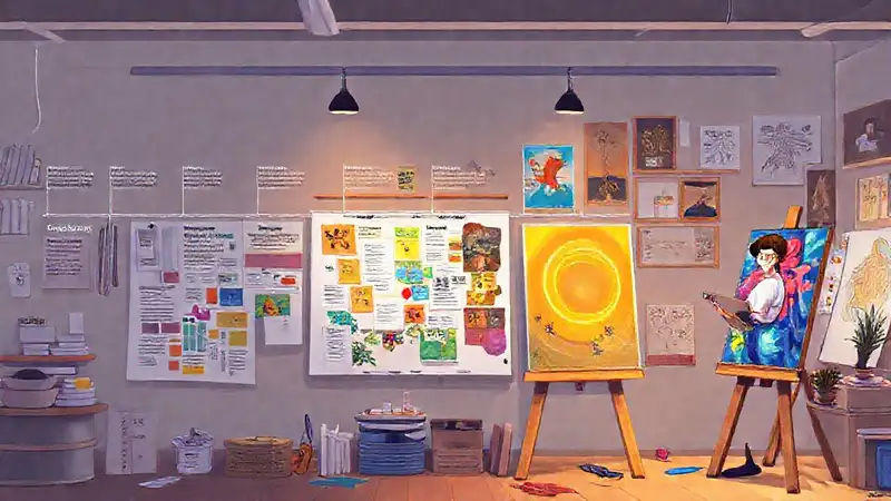 El artista crea una obra vibrante