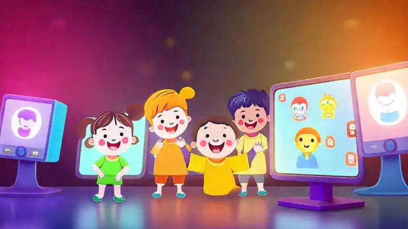 Niños felices aprenden en un diseño brillante