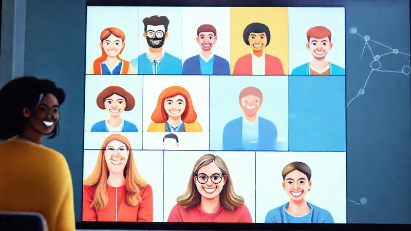 Equipo virtual conectado y colaborativo digitalmente