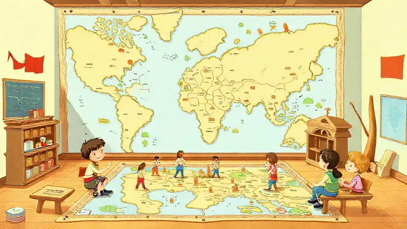 Un mapa antiguo enseña historia de forma divertida