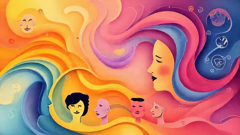 Emociones abstractas, colores y símbolos visuales