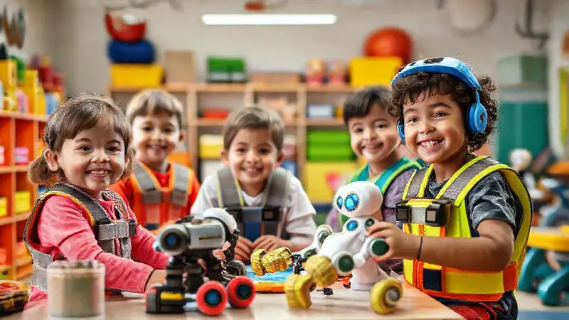 Niños felices en un espacio seguro
