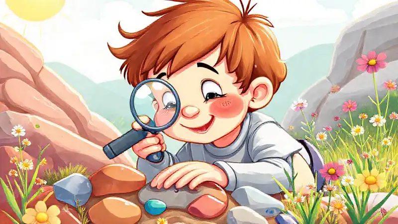 Un niño descubre la naturaleza colorida