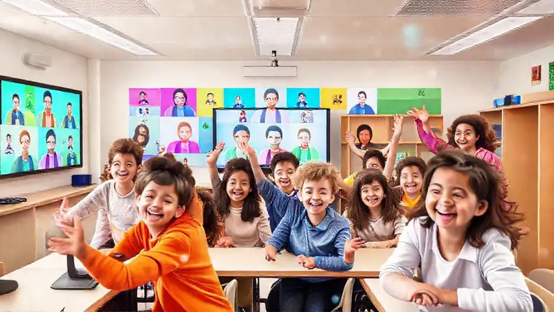 Aula digital interactiva, aprendizaje alegre y claro