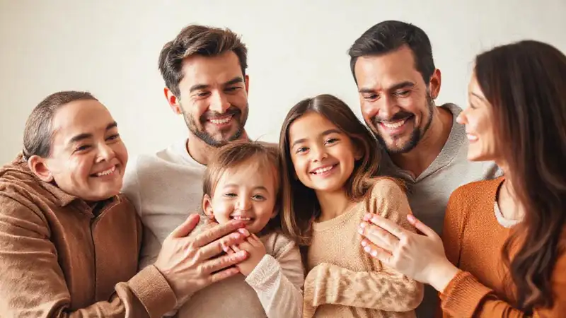 Familia cálida transmite afecto y paz