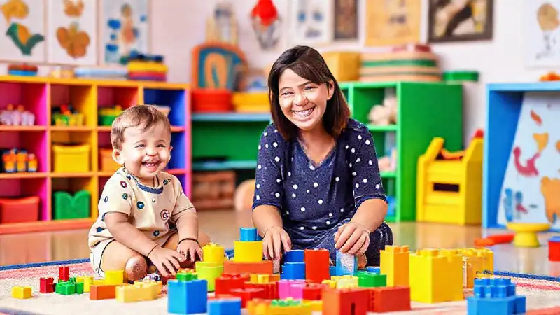 Un aula infantil alegre y colorida