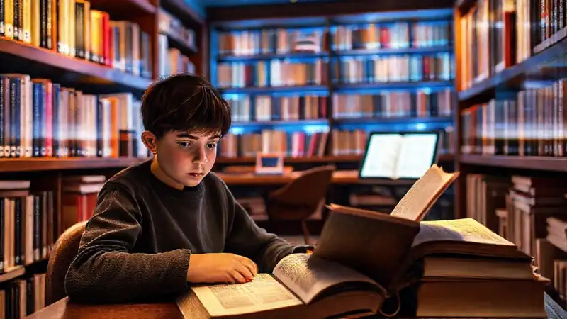 Un lector curioso disfruta de un estudio moderno