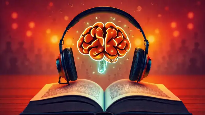 Aprendizaje concentrado con auriculares y luz