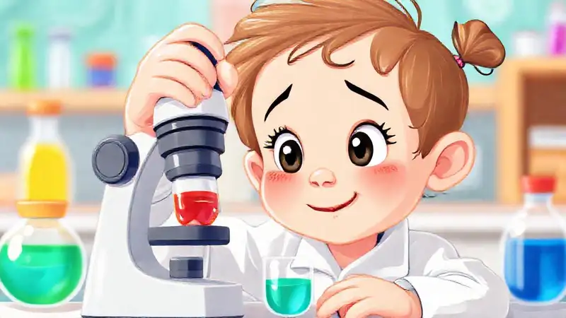 Un niño explora ciencia con curiosidad